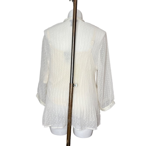 Lane Bryant Sheer Cream Pleated Blouse size 22/24 - Picture 3 of 16